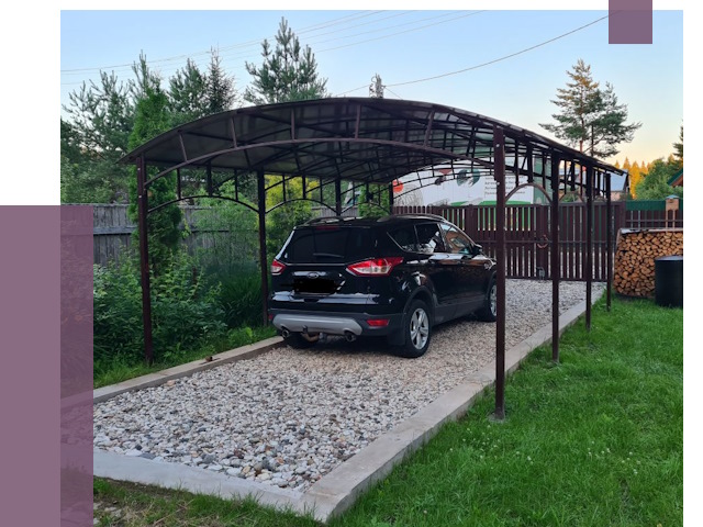 Навесы для автомобиля в Тайшете от 13345 руб.  | ПРОЛЁТ-Тшт