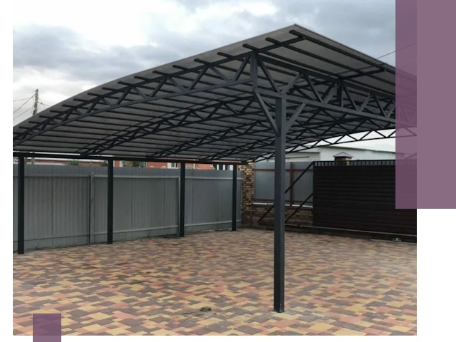 Металлические навесы под ключ в Тайшете — изготовление и монтаж