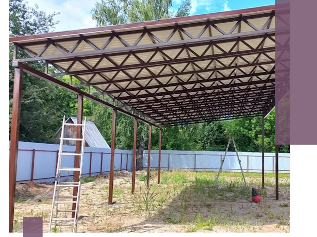 Односкатные навесы под ключ в Тайшете — изготовление и монтаж