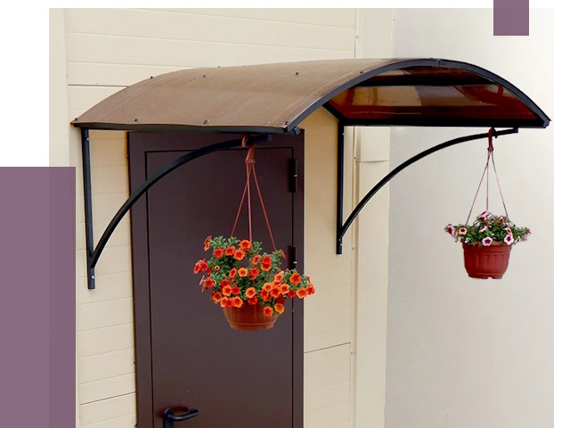 Козырьки над входом в Тайшете от 15058 руб.  | ПРОЛЁТ-Тшт