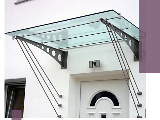Козырьки над входом под ключ в Тайшете — изготовление и монтаж