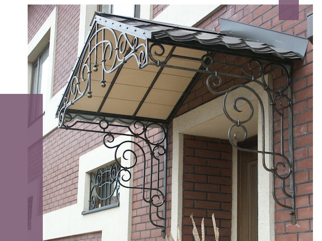 Двускатные козырьки в Тайшете под ключ от 12981 руб.