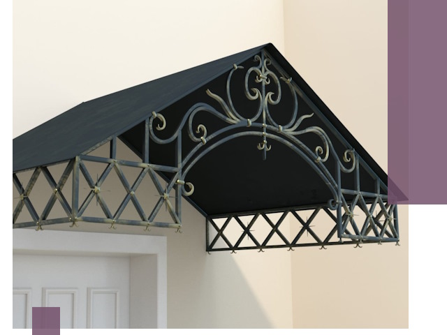 Двускатные металлические козырьки под ключ в Тайшете