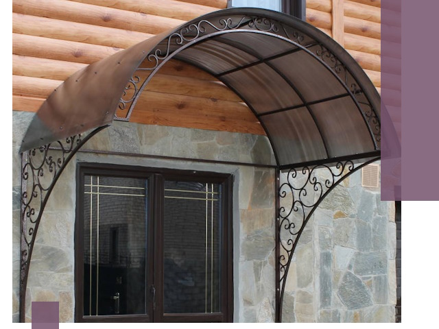 Арочные козырьки под ключ в Тайшете: изготовление и монтаж